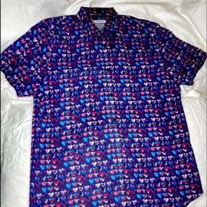 Topman shirtsleeve button down heart shirt
